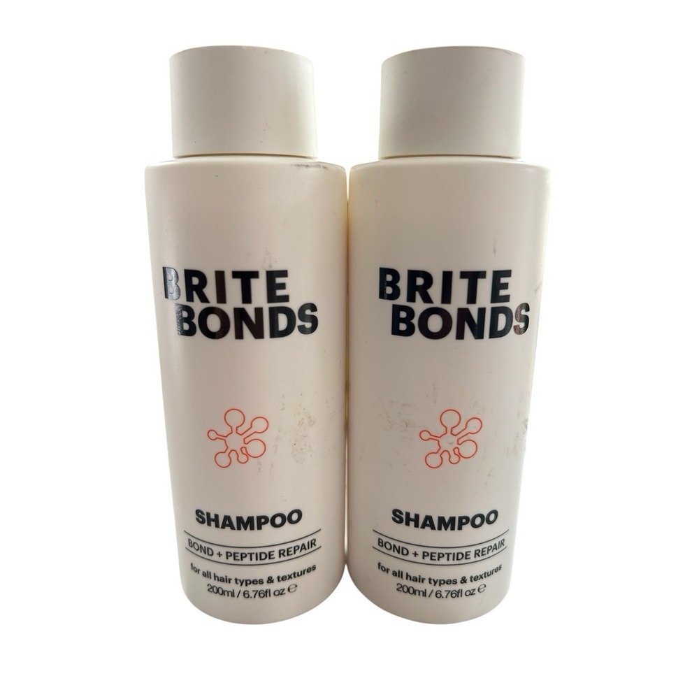 Lot Of 2 Brite Bonds Shampoo Bond + Peptide Repair All Hair Types 6.76fl Oz